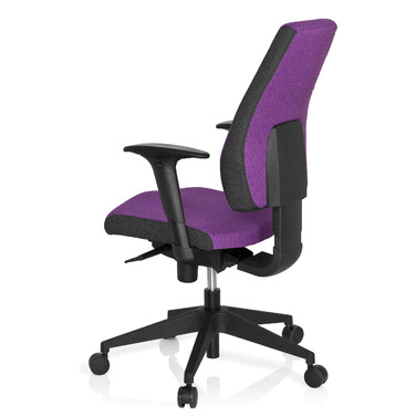 Офісне крісло / поворотне крісло PRO-TEC 500 Тканина темно-сірий/фіолетовий hjh OFFICE