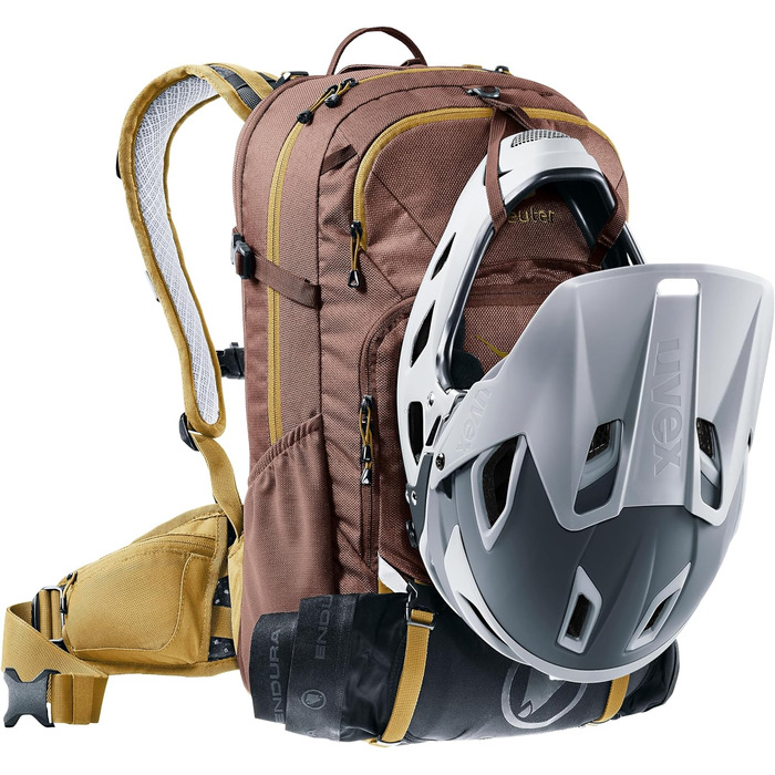 Жіночий велосипедний рюкзак Deuter Attack 18 SL з протектором, колір Raisin-almond, 18 л