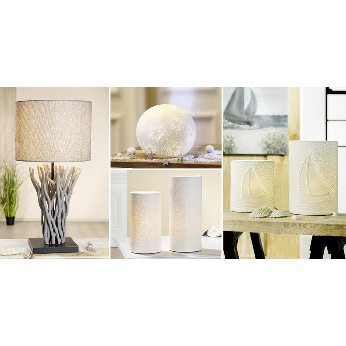 Настільна лампа GILDE Design з порцеляни, 27 см – декор для вітальні