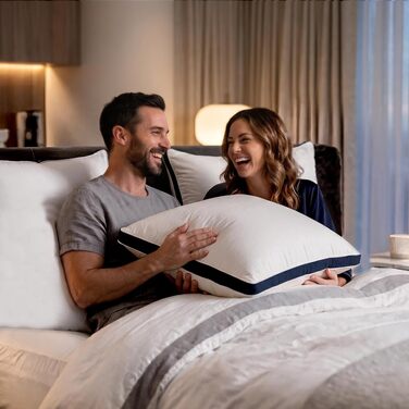Набір подушок для сну Utopia Bedding, 40x80 см, дихаючі гіпоалергенні подушки, темно-синій колір (2 шт.)