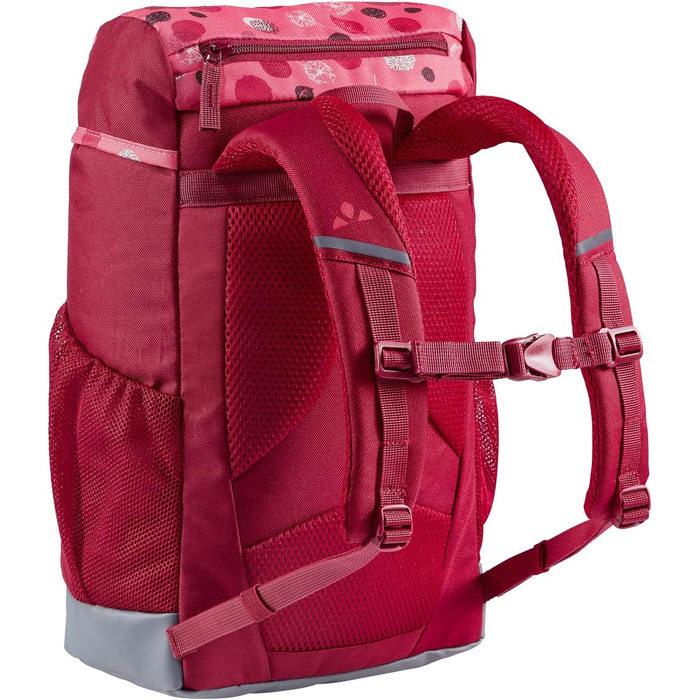 Дитячий рюкзак VAUDE Puck 10 л для хлопчиків і дівчаток, туристичний, водонепроникний, з дощовиком та лупою, яскраво-рожевий/кренбері