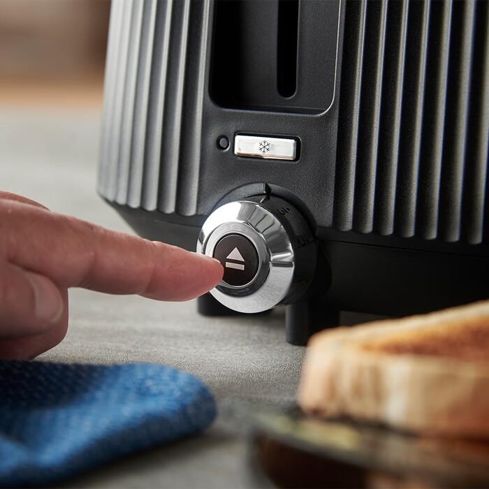 Тостер Russell Hobbs Brontë Stone 26761-56 (2 тости, чорний) з 6 режимами, підігрівом, розморожуванням та підйомним механізмом