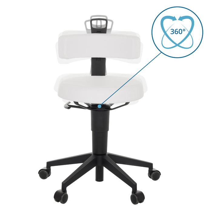 Робочий табурет / балансирне крісло TOP WORK FLEX PU white hjh OFFICE