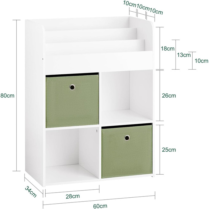 Дитяча іграшкова скриня SoBuy KMB80-W з подушкою, біла, 60x35x34 см - для зберігання іграшок та взуття