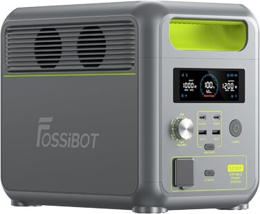 Портативна електростанція FOSSiBOT F1200, ємність 1024 Wh, номінальна потужність 1200 W, пікова потужність 2400 W