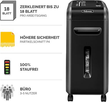 Fellowes Aktenvernichter High Security P5: Шредер для офісу, Microcut, 30л кошик, 2000 частинок/лист