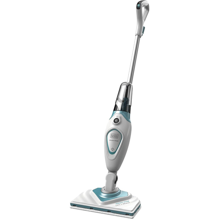 Парова швабра Black+Decker 2-в-1 FSM1616, 1600 Вт, знімна насадка Delta, для гігієнічного та ретельного прибирання, легке керування, 2 серветки в комплекті