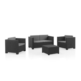 Садовий набір меблів WellHome Black Graphit для вулиці - сучасний комплект