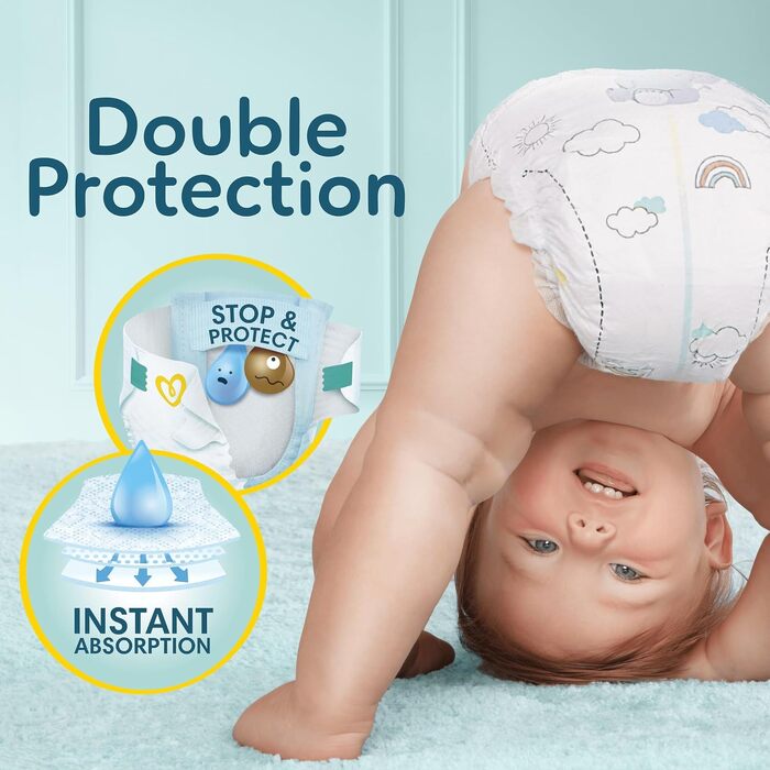Підгузки Pampers New Baby розмір 1 Newborn (2-5 кг), упаковка з 4 пачок по 23 шт, всього 92 шт