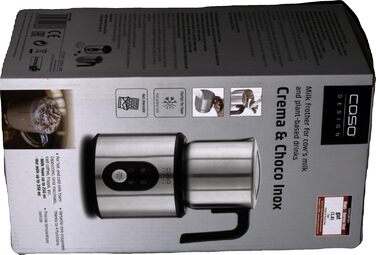 Електричний спінер для молока Caso Crema & Choco Inox, 4 функції, підходить для рослинного молока, нержавіюча сталь, термоізольована ручка, сенсорне LED-управління