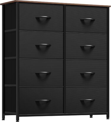 Комод YITAHOME з 8 тканинними шухлядами та ручками, чорний, шафа для зберігання