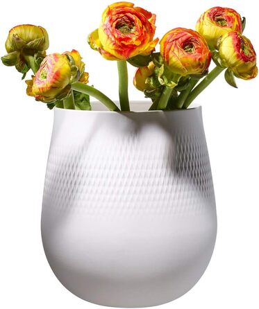 Ваза Villeroy & Boch Collier Blanc, квадратна, 20.5 x 20.5 x 22.5 см, преміум фарфор, білий, сучасний дизайн