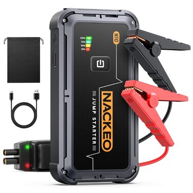 Powerbank для авто 12V Starthilfe 5000A: Зарядний пристрій для автомобіля, SUV, мотоцикла, газонокосарки з LED-ліхтарем