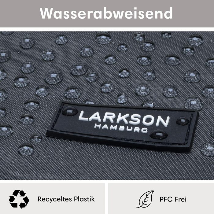 Рюкзак LARKSON Rolltop для жінок і чоловіків, водостійкий, для ноутбука, подорожей, роботи, університету, велосипедний, чорний/сірий, універсальний розмір
