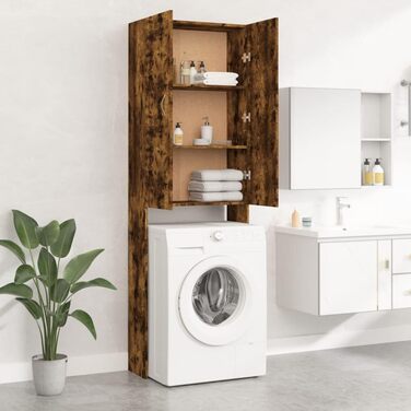 vidaXL Шафа для пральної машини в стилі старого дерева 64x25,5x190 см, полиця для ванної, шафа для пральної, меблі для ванної кімнати
