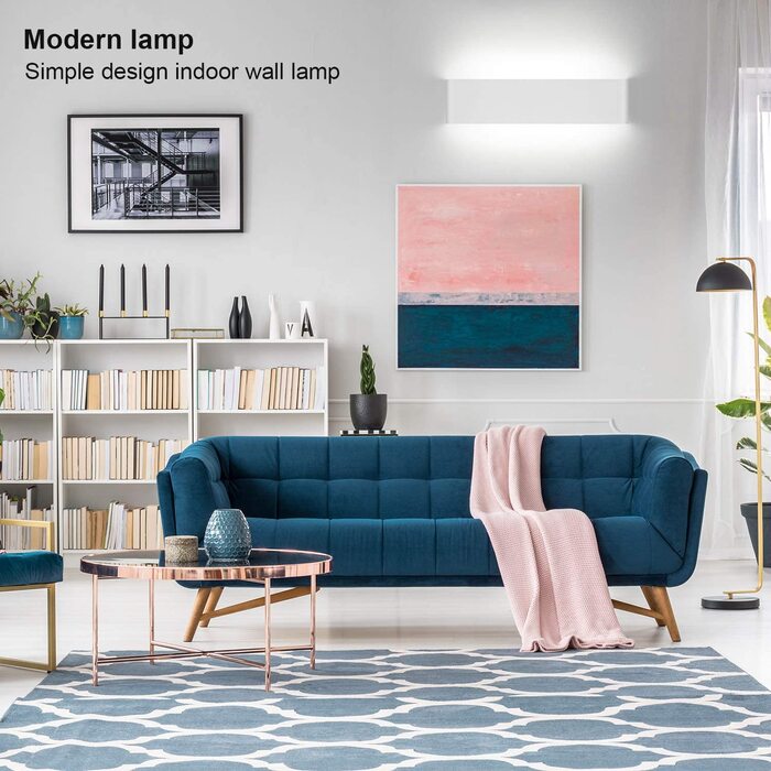 LED настінні світильники Ledmo 12W, 4 шт, чорні, алюмінієві, тепле біле світло 3000K, для внутрішнього освітлення, Up&Down лампи