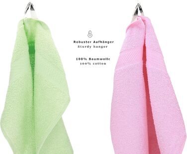 Набір гостьових рушників Betz Palermo 12 шт, 100% бавовна, 30x50 см, рожевий та зелений