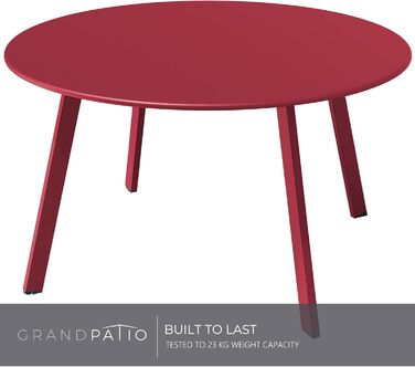Стіл Grand Patio Bossa Nova Rot для балкона, вітальні та офісу, металевий, легкий монтаж, кавовий столик для вулиці та приміщень