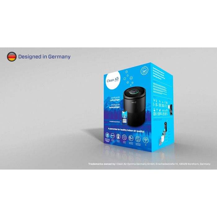 Очистувач повітря Clean Air Optima CA-503 Smart HEPA UV-LED іонізатор, компактний, безшумний вентилятор <10дБ, для кімнат до 30 м², очищення 140 м³/год