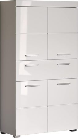 Пенал для ванної trendteam Amanda, білий глянець, 73x130x31 см