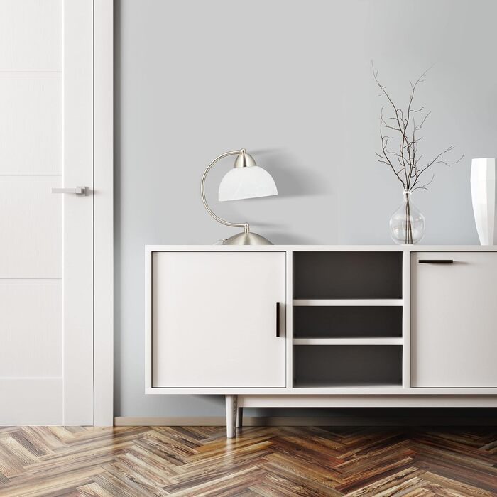 Настільна лампа Relaxdays Touch, ретро дизайн, димована, цоколь E14, скло та метал, 25x15x19 см, срібляста