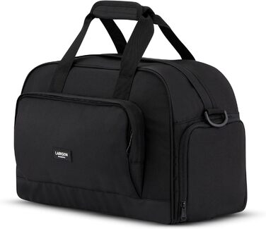 Larkson Weekender Finja Medium чорна дорожня сумка для жінок і чоловіків з відділенням для взуття, ручна поклажа, водовідштовхувальна, із переробленого PET