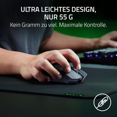 Ігрова миша Razer DeathAdder V3 HyperSpeed бездротова ергономічна, 26K DPI, вага 55г, чорна