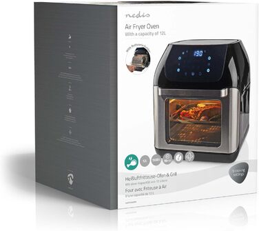 Аерофритюрниця Nedis 12 л з таймером, цифрова, чорна