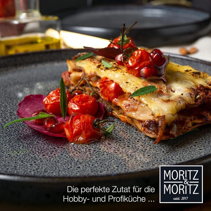 Набір керамічного посуду Moritz & Moritz SOLID (12 предметів) на 4 особи, кам'яна кераміка, антрацит: обідні та десертні тарілки, глибокі миски