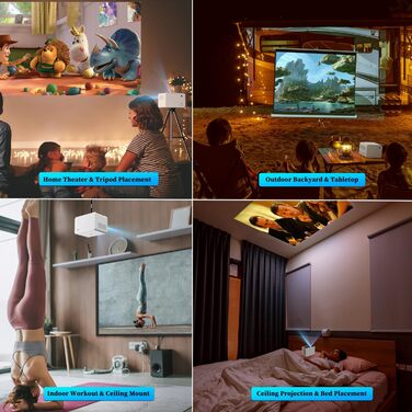 Проектор Smart Beamer WiFi для домашнього кіно, 16000 Люмен Full HD 1080P, електричний фокус, Zoom, Bluetooth, сумісний з iOS/Android/Fire Stick/Laptop/PS5