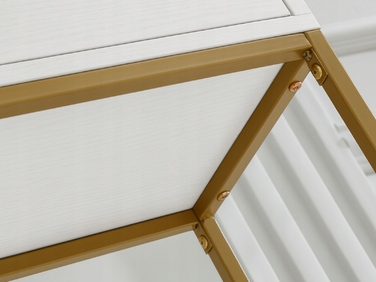 Консоль Mebel-Partner біла, золотиста матова 110 x 76,5 x 35 см