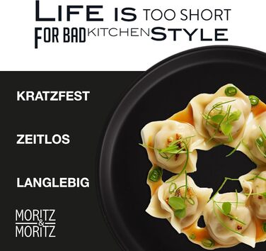 Набір посуду Moritz & Moritz NORDIC на 6 осіб (18 предметів) - чорний керамічний посуд, скандинавський дизайн, міцний набір тарілок для дому та гостей
