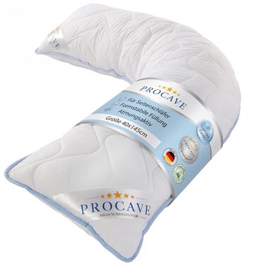 Подушка для сну на боці PROCAVE Top Cool — довга анатомічна подушка-обіймашка (Body Pillow), дихаюча та гіпоалергенна, для підтримки спини та комфортного сну, 40x145 см, Made in Germany