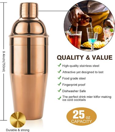 Професійний набір для коктейлів KINGROW Mixology — 29 предметів барного інвентарю з акриловою підставкою для дому, бару та вечірок
