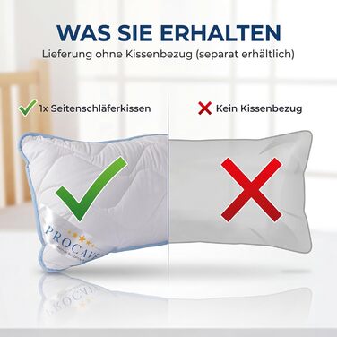 Подушка для сну на боці PROCAVE Top Cool — довга анатомічна подушка-обіймашка (Body Pillow), дихаюча та гіпоалергенна, для підтримки спини та комфортного сну, 40x145 см, Made in Germany