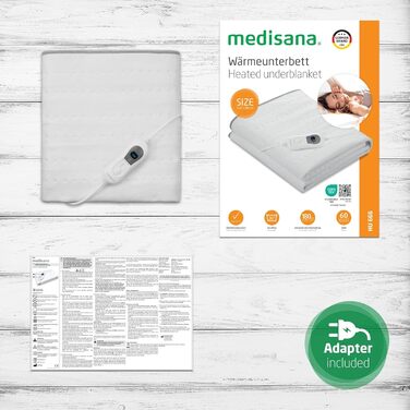 Електрична грілка Medisana HU 666, 150x80 см, 3 режими, авто-вимкнення, захист, прати при 30°C