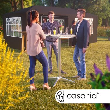 Комплект з 2 високих барних столів Casaria, регульована висота 70-115 см, алюмінієві, круглі Ø60 см, стійкі до погодних умов, для вулиці, бістро, вечірок, сріблясті