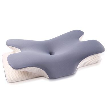 Ергономічна подушка для шиї MULISOFT з ефектом пам'яті (Memory Foam), форма-метелик, розмір M, синя