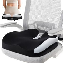 Подушка для сидіння з піни Memory Foam: ергономічна, для офісного крісла, авто, геймерського крісла та візка, з ременем та антиковзким покриттям