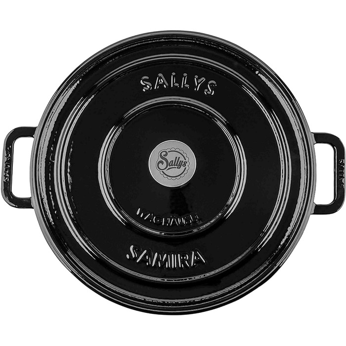 Чавунний казан Sallys 'Samira' Deluxe, 2,2 л, для всіх плит і духовки, до 250°C, чорний Fury Black Majolika, преміум-якість