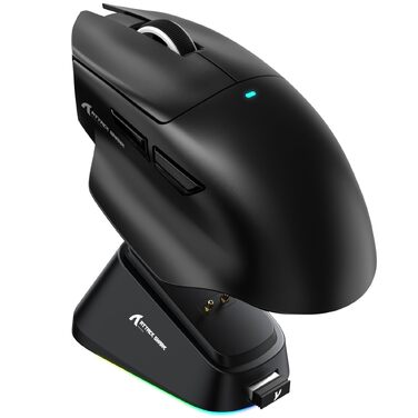 Ігрова миша Attack Shark V6 Superlight 65г з магнітною док-станцією, сенсор PixArt PAW3311, 25000 DPI, 500 mAh, три режими підключення (BT/Wireless/Wired), ергономічний дизайн, чорна