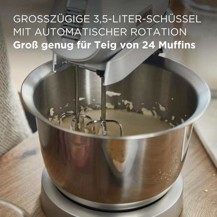 Кухонна машина-міксер Kenwood Chefette HMP54.000SI, чаша з нержавіючої сталі 3.5 л, 650 Вт, сріблястий