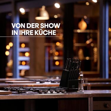 Набір кухонних ножів MasterChef, 15 предметів: професійні кухонний ніж, ніж для хліба, стейків, сантоку, овочів, ножиці, точилка, з високовуглецевої сталі, надгострі