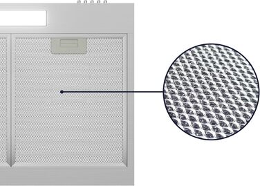 Витяжка кухонна CIARRA CBCB6906D 60 см, вбудована, нержавіюща сталь, LED-підсвітка, продуктивність 391 м³/год, клас A++, режим рециркуляції та відводу