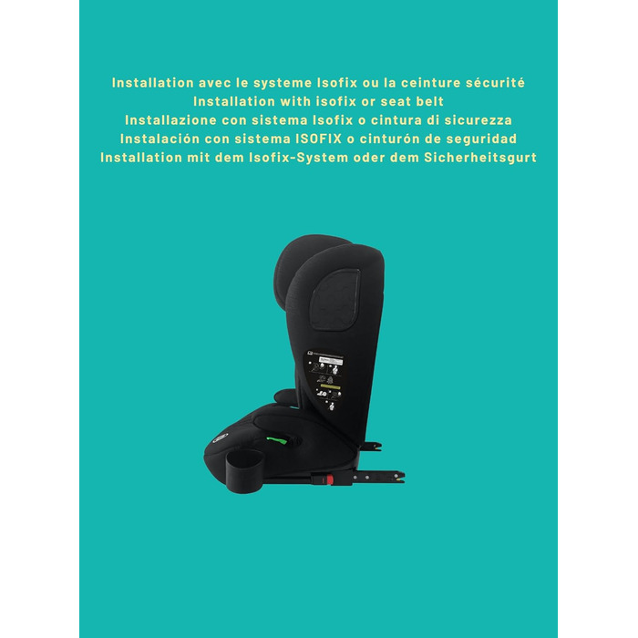 Автокрісло Nania Milano Isofix 76-150 см, 9-36 кг, 15 міс - 12 років, чорно-сіре