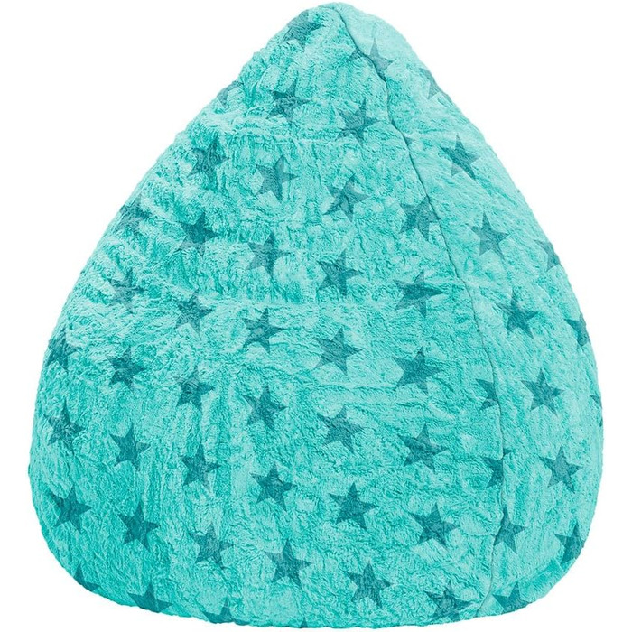 Дитячий пуф-мішок Sitting Point Fluffy Stars L, 120 л, бірюзовий, до 7 років