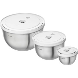 Набір ZWILLING Fresh & Save: контейнери для зберігання продуктів з вакуумним насосом, 9 шт., нержавіюча сталь, M-18 см, L-24 см