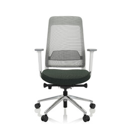 Офісне крісло / поворотне крісло CHIARO T2 WHITE сітка / тканина темно-зелений / сірий hjh OFFICE