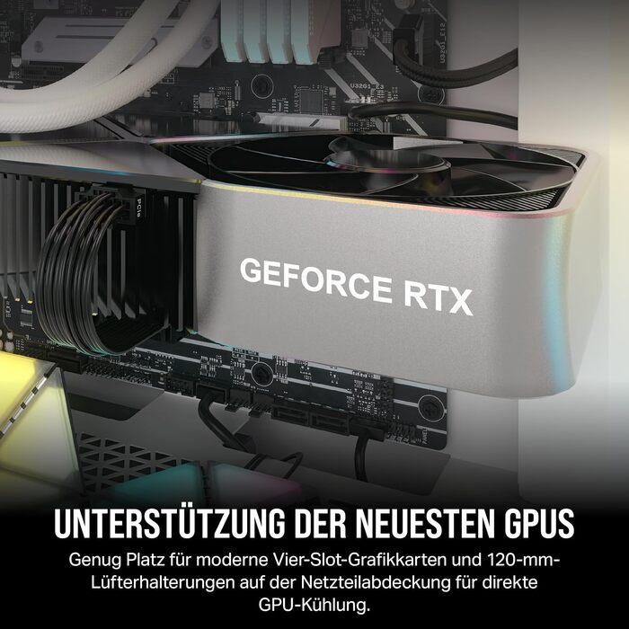 Корпус для ПК CORSAIR 3000D RGB Airflow, середній, білий, з 3 AR120 RGB вентиляторами, підтримка 3-слотової GPU, до 8 вентиляторів 120 мм, високий повітряний потік