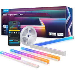 Світлодіодна стрічка Govee RGBIC 3 м з профілем, розумна LED підсвітка, сумісна з Alexa та Google Assistant, для спальні, меблів, плінтусів, 64 режими, керування через додаток